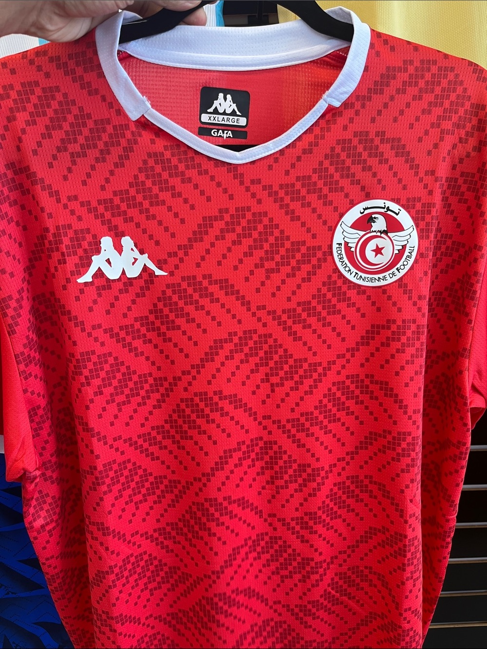 Tunisia home Red Football Jersey with White Trim